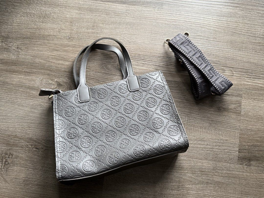 PARISIAN Grey Embossed Tote Bag with Shoulder Strap (Category: Tote Bags) located in San Juan City. Submitted by tpwk_harry (Listing ID 1459745132, Image 1). Description: - Selling for a friend - In very good condition - Once used and then after naka stock nalang since hindi ginagamit - Good quality bag ! - Stylish grey tote bag with an embossed pattern - Comfortable top handles - Secure zip closure - Includes a detachable shoulder strap for vers