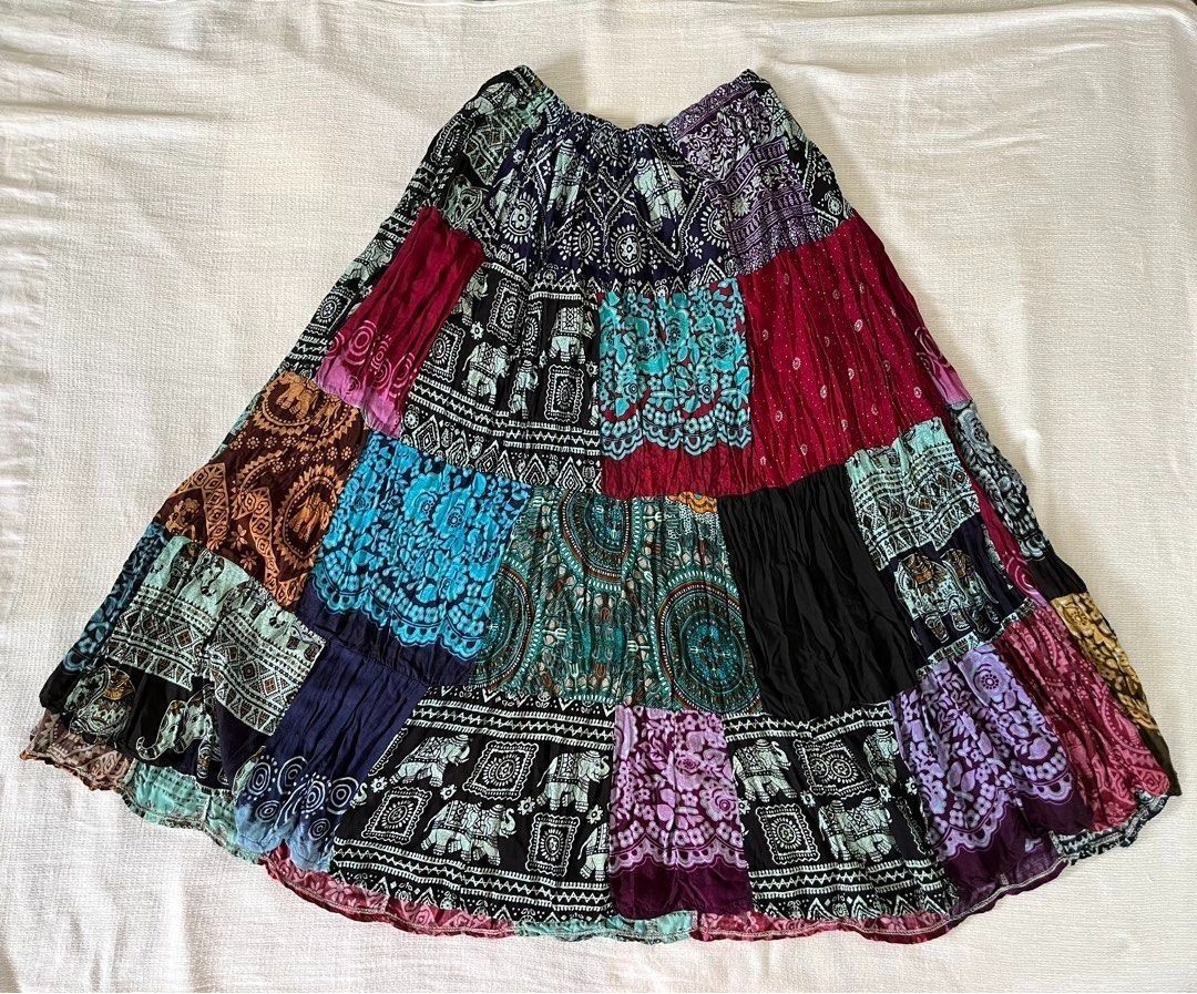 Patchwork Bohemian Maxi Skirt (Category: Skirts) located in Caloocan City. Submitted by fishfilei (Listing ID 1459789124, Image 1). Description: Details: • Perfect for beach days, casual outings, or boho-inspired looks • Features colorful patterns • Elastic and stretchable waistband • Flowing silhouette • For reference: I have a 23-inch waist and 32-inch hip Mode of Payment (MOP): • GCash • BDO / BPI / Metrobank • Bank transfer via QR code Mode o