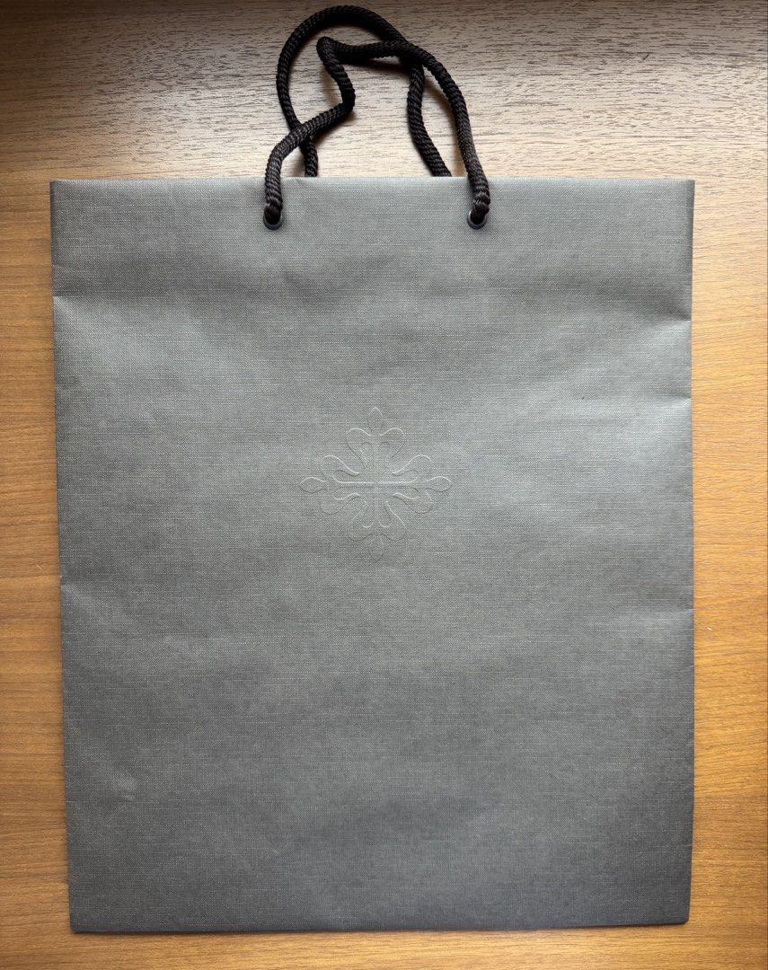 Patek Philippe Geneve paper bag Large- authentic (Category: Luxury Bags & Wallets) located in Mandaluyong City. Submitted by kacyyuson (Listing ID 1458847253, Image 1). Description: Patek Philippe Geneve paper bag - 100% authentic - Embossed Patek Philippe logo - 12.5 wide x 16 tall x 5 depth (inches) - large .