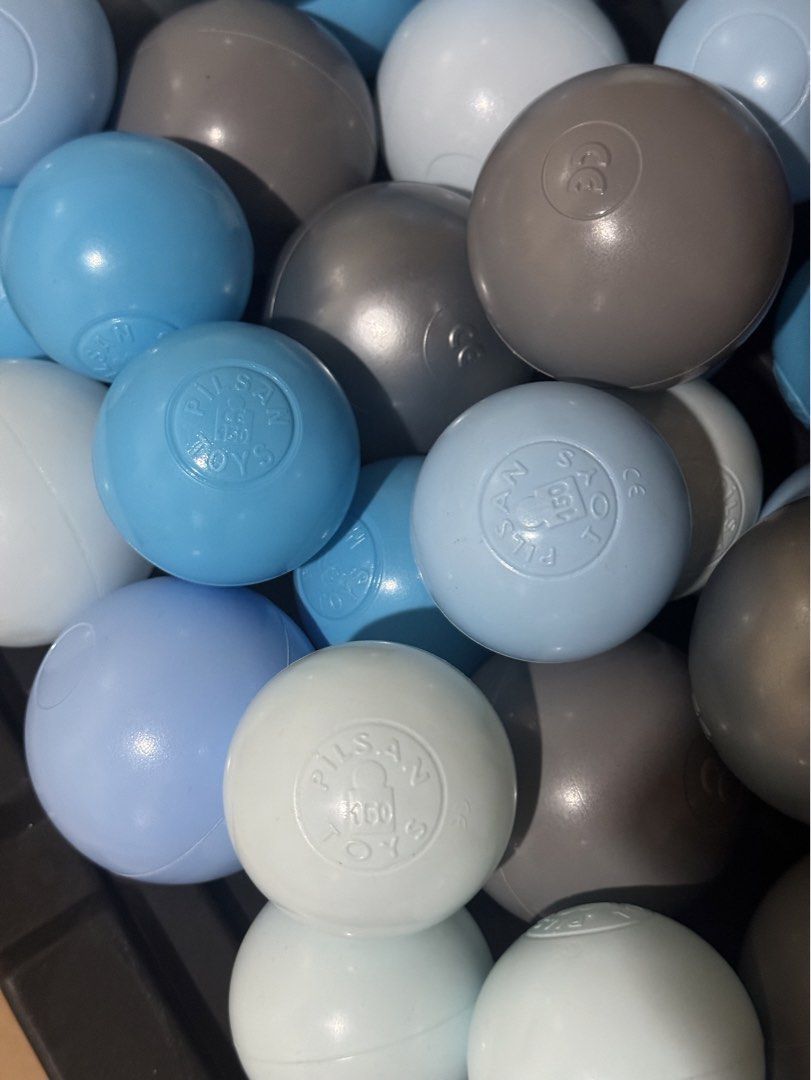 Pilsan Toys Play Balls Pit Ball (Category: Infant Playtime) located in Binan City. Submitted by thelittleloop (Listing ID 1459831257, Image 2). Description: - Set of Pilsan Toys play balls (91 pcs) - Excellent quality - Colors: Blue, Grey, White - Ideal for ball pits and general play - Features embossed Pilsan Toys logo - Plenty of balls for extended fun - Clean and ready for a new owner.