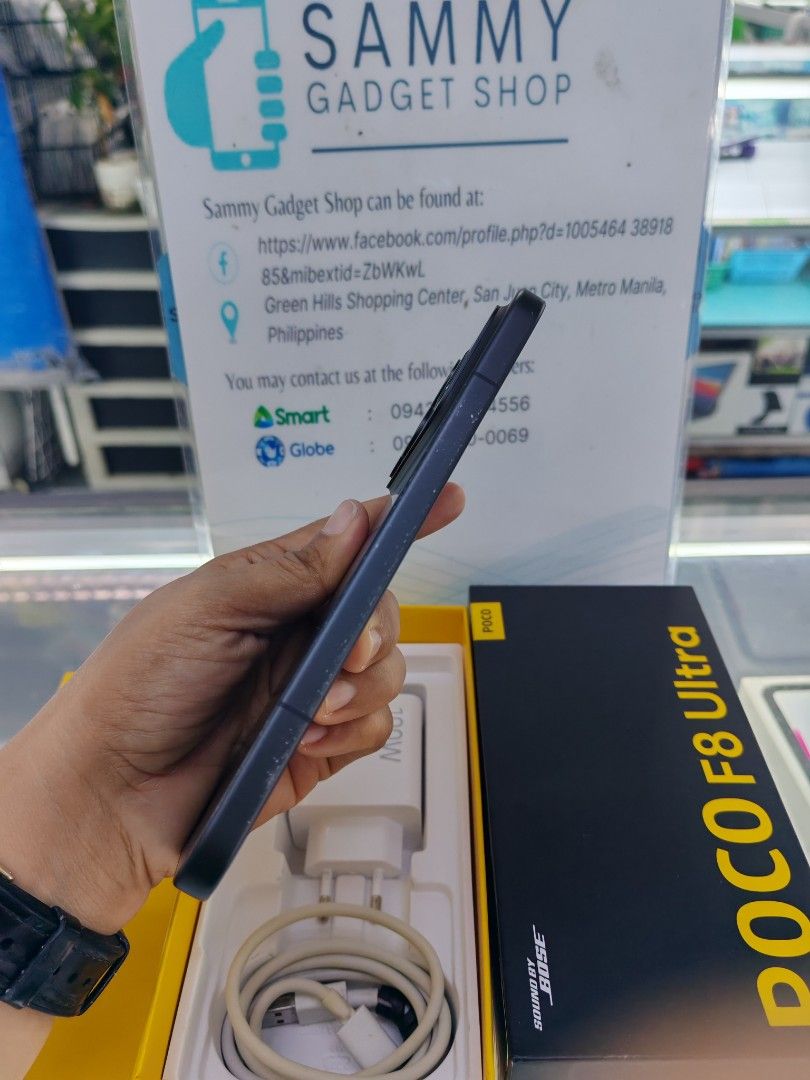 Poco f8 ultra /global version/96beta/2ndhand (Category: Xiaomi) located in Quezon City. Submitted by ronalynac40976 (Listing ID 1459738332, Image 2). Description: Poco f8 ultra 16/512 Issue: Painchip/wat u see wat u get Complete package/case good condition💯 Pick up store in greenhills We accept swap/trade in We accept creditcard Dm or call for fast transaction 09279500069/09425544556 Located @ Aquarium area stall no. Y-13 look for rona.