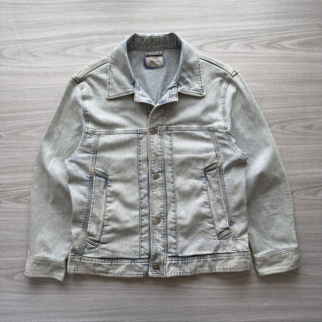 Polham Acid Wash Trucker Jacket (Category: Coats, Jackets and Outerwear) located in Zamboanga. Submitted by timelytreasuresthrift (Listing ID 1459758895, Image 1). Description: Polham Acid Wash Trucker Jacket Very Good Condition Actual measurements (Inches): 26 Length 22 Armpit to armpit 17 Shoulder 23 Sleeve Php 1,000 + sf.