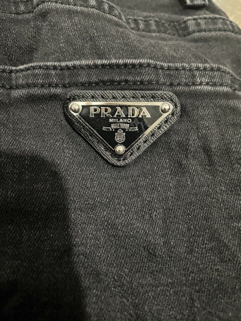 PRADA jeans (Category: Luxury Apparel) located in Davao. Submitted by mj_designervintagecurator (Listing ID 1459805581, Image 3). Description: 📌In good condition strechable signs of used only 📌waist 24- 27/ hips 36-38- legs 18-20- length 34 inches.