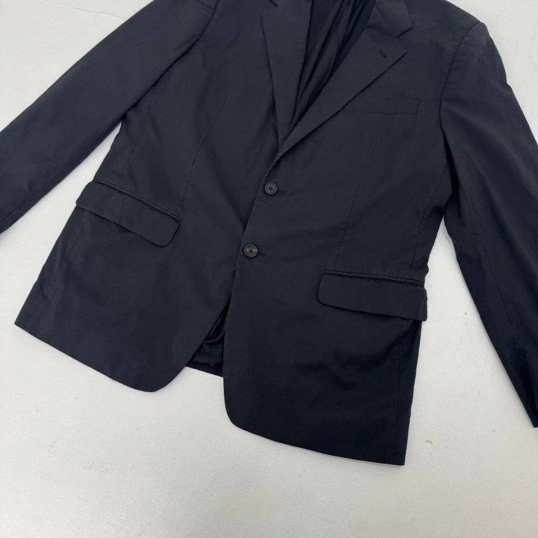 Prada Wool Silk Blazer coat (Category: Luxury Apparel) located in Quezon City. Submitted by johnpaulperezzz (Listing ID 1459815842, Image 2). Description: NAME: Prada Wool Silk Blazer coat COLOR: Black SIZE: 54R FIT: Large Dimension: Width: 22 Length: 30 Shoulder: 18 Sleeves: 23 Hem: 23 CONDITION: 9/10 ISSUE: -none PRICE: 10k(15k as pack with the trousers) .