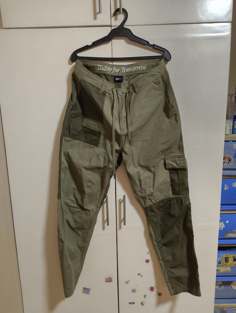 Publish Brand Patchwork Cargo Pants Olive Green (Category: Jeans) located in San Pedro. Submitted by madvillainkicks (Listing ID 1459727438, Image 3). Description: Publish Brand cargo pants. Patchwork design in olive green tones. Drawstring waist for adjustable fit. Multiple pockets for storage. Great for casual wear. Unique style..