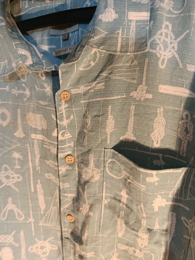 Quiksilver Waterman Collection Nautical Button-Down Shirt (Category: Tshirts & Polo Shirts ) located in Quezon City. Submitted by y12-baby (Listing ID 1459841835, Image 2). Description: color: 10/10 condition: 10/10 mop: gcash/maya +sf! pm for dimes.