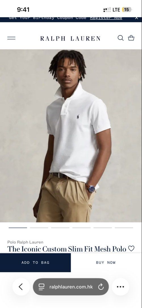 Ralph Lauren polo衫 全新 （分類：T-shirt、恤衫、有領衫）位於 Hong Kong。 由 Clu13 提交（商品編號 1459832183，圖片 2）。簡介： Authentic Ralph Lauren polo shirt. Custom slim fit, mesh fabric. Classic white colour with the signature pony logo. 全新未著過,無牌 有QR code 官方網站認證 2025年4月manufacture （可於官方網站check)。