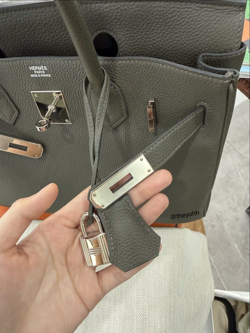 RARE Hermes Birkin 30 Vert de Gris (Category: Luxury Bags & Wallets) located in Makati City. Submitted by theyuhh (Listing ID 1459878852, Image 3). Description: Selling y Hermès Birkin 30 in this truly unique Vert de Gris colorway! As the name suggests, Vert de Gris is a sophisticated blend of green and grey. The tone shifts depending on the lighting. I especially love colors like these because it’s like getting two bags in one 🤣 it’s the perfec