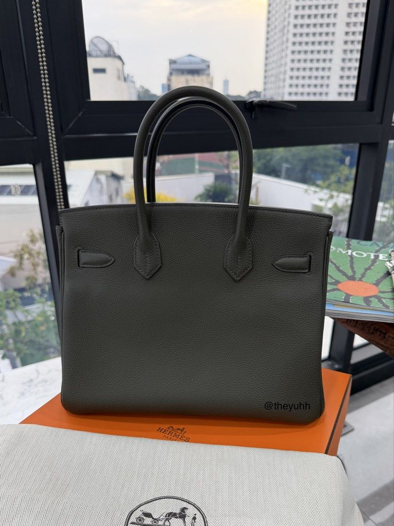 RARE Hermes Birkin 30 Vert de Gris (Category: Luxury Bags & Wallets) located in Makati City. Submitted by theyuhh (Listing ID 1459878852, Image 2). Description: Selling y Hermès Birkin 30 in this truly unique Vert de Gris colorway! As the name suggests, Vert de Gris is a sophisticated blend of green and grey. The tone shifts depending on the lighting. I especially love colors like these because it’s like getting two bags in one 🤣 it’s the perfec