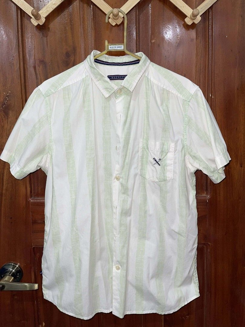 Regatta Short sleeve shirt (Category: Formal Shirts) located in Iloilo. Submitted by kebgab (Listing ID 1459838537, Image 1). Description: Light Green stripes.