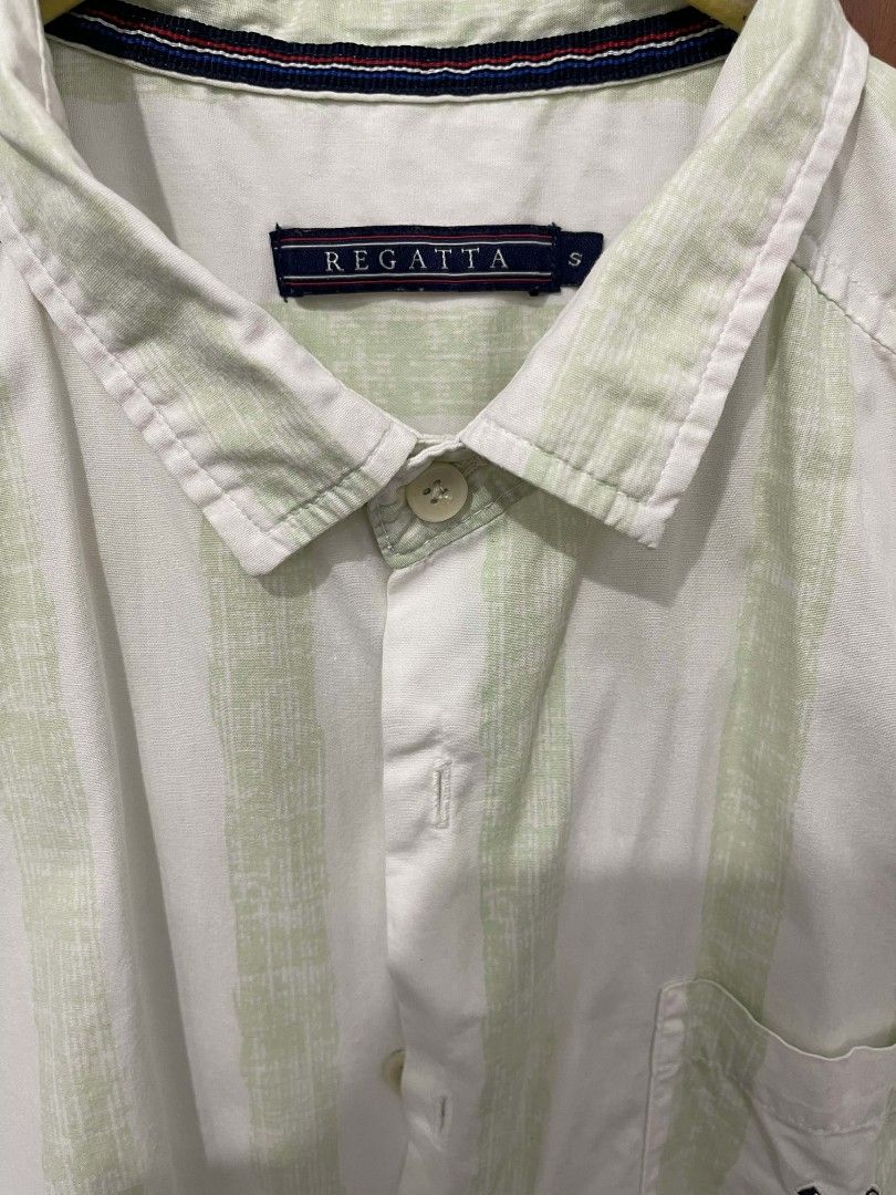 Regatta Short sleeve shirt (Category: Formal Shirts) located in Iloilo. Submitted by kebgab (Listing ID 1459838537, Image 2). Description: Light Green stripes.