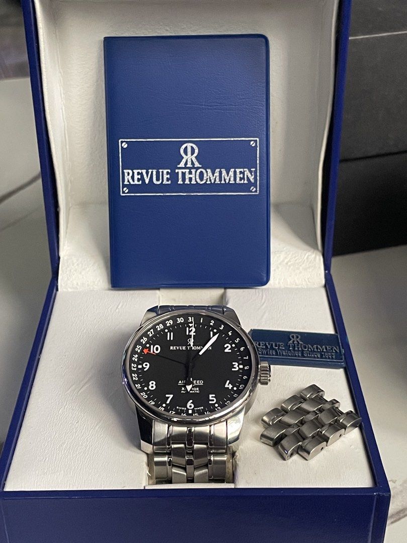 Revue Thommen Airspeed XL (Category: Men's Watches) located in Taguig. Submitted by j_watches007 (Listing ID 1459769117, Image 3). Description: Authentic Secondhand ⌚ Revue Thommen Airspeed Automatic XL Pilot Watch Swiss Made 16050.2 Black Dial with Date Function Sapphire Crystal All Stainless Steel XL Size Includes Original Box Comes with Extra Links.