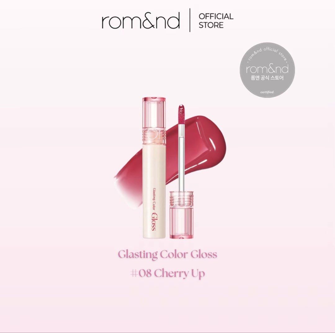 Rom&nd Glasting Color Gloss #08 Cherry Up (Category: Makeup) located in Tarlac. Submitted by jkapprl (Listing ID 1459742331, Image 1). Description: - Unsealed but never used - PM me for more details - Tarlac City - J&T - Gcash.