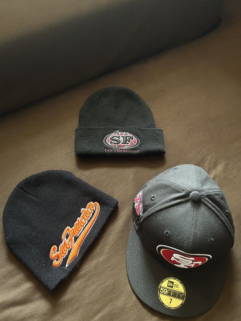 SAN FRANCISCO COLLECTION Cap / Beanies (Category: Caps & Hats) located in Caloocan City. Submitted by mikkibuckets (Listing ID 1459802597, Image 1). Description: San Francisco Collection New Era 59FIFTY SF 49ers 75th Anniversary Cap SF 49ers Beanie SF Giants Beanie ASPACK!!.