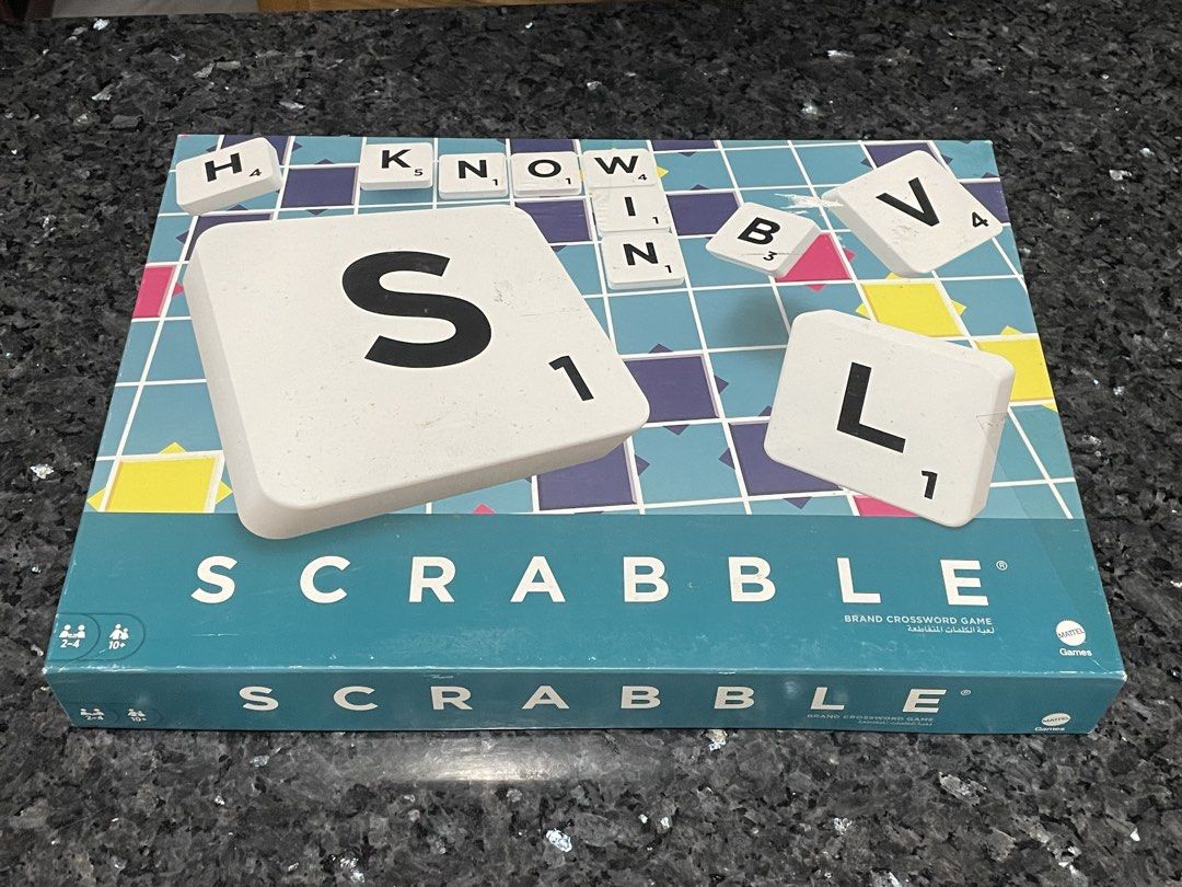 Scrabble Board Game Mattel (Category: Board Games & Puzzles) located in Davao. Submitted by shauitoys2019 (Listing ID 1459859423, Image 1). Description: Like new Complete Plastic material.