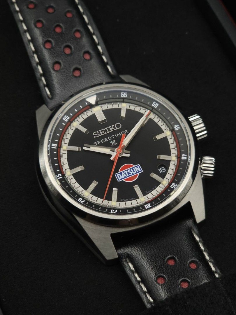 Seiko Speedtimer (Category: Luxury Watches) located in Caloocan City. Submitted by kuroki_times (Listing ID 1459715685, Image 2). Description: Selling ❗❗❗ SEIKO SPEEDTIMER (Datsun edition) Ref : SPB517J1 Limited : 2500 pieces Condition : 9.5/10 (like new condition) Location : Calamba laguna Price : 60000 (negotiable) Open for trade/swap.
