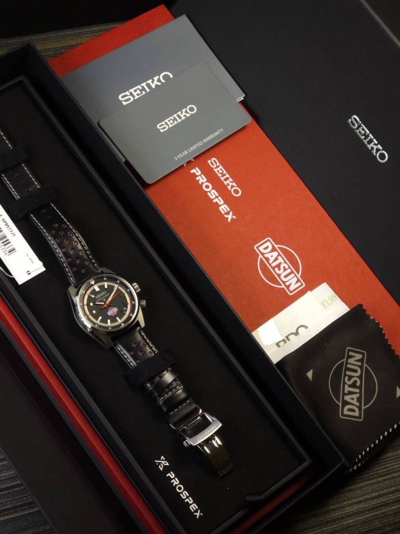 Seiko Speedtimer (Category: Luxury Watches) located in Caloocan City. Submitted by kuroki_times (Listing ID 1459715685, Image 1). Description: Selling ❗❗❗ SEIKO SPEEDTIMER (Datsun edition) Ref : SPB517J1 Limited : 2500 pieces Condition : 9.5/10 (like new condition) Location : Calamba laguna Price : 60000 (negotiable) Open for trade/swap.