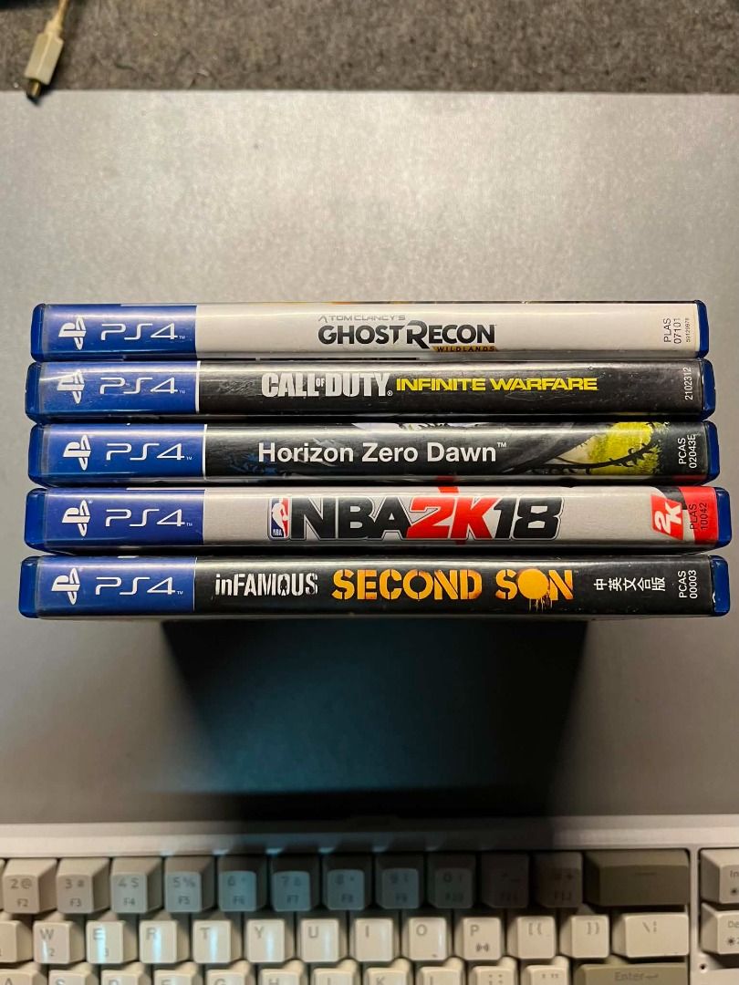 Selling PS4 Games (Category: PlayStation) located in Caloocan City. Submitted by geo_ridad (Listing ID 1459883246, Image 1). Description: Selling PS4 Games Infamous second son - 500 Horizon zero dawn - 500 NBA 2k18 - 300 Call of duty infinite warfare - 500 Tom Clancy's ghost recon wildlands - 600 (SOLD) RFS: Decluttering, Need funds.