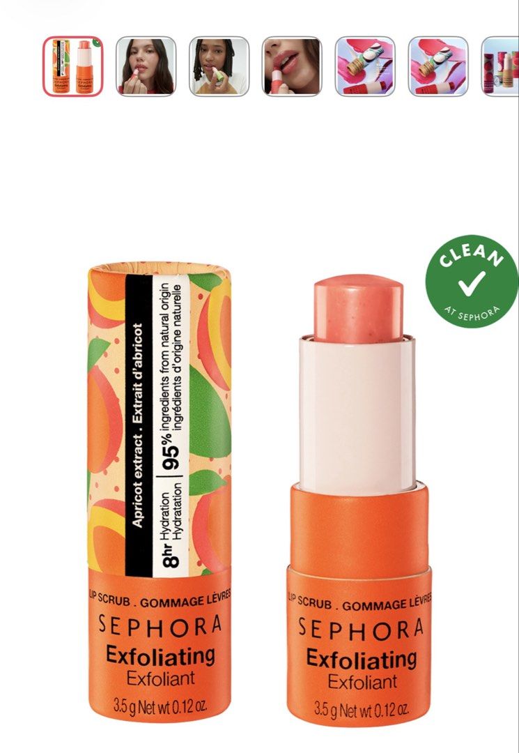 Sephora Exfoliating Lip Scrub - Apricot (Category: Face Care) located in Quezon City. Submitted by vibelane_shop (Listing ID 1459826487, Image 1). Description: - Sephora Exfoliating Lip Scrub - Flavor: Apricot - Origin: Made in Italy - Imported by: Sephora Singapore - Expiration Date: May 2028 - Natural Origin Ingredients: 95% - Hydration: Up to 8 hours - Net Wt: 3.5g (0.12 oz) ❗️ Last price posted.