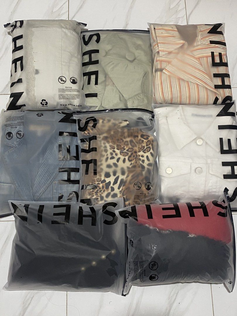 SHEIN Jackets Bundle - Leopard, Denim, White, Green, Striped (Category: Coats, Jackets and Outerwear) located in Manila. Submitted by toastybread (Listing ID 1459828159, Image 1). Description: Get all women’s branded preloved clothes for 1.5k .