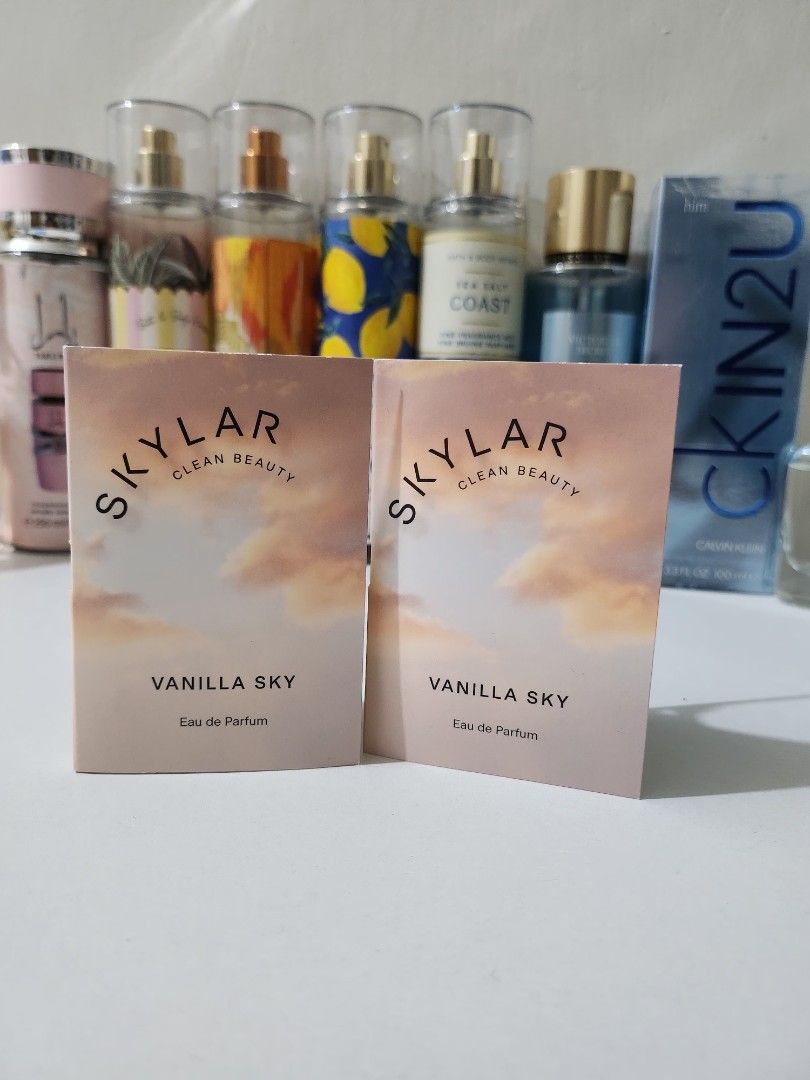 SKYLAR VANILLA SKY (Category: Fragrance & Deodorants) located in Bulacan. Submitted by unnies (Listing ID 1459753028, Image 3). Description: Vanilla Sky 1.5 ml Rich • Creamy • Warm Fragrance Notes: Cappuccino Pure Vanilla Caramelized Cedar ✓ Hypoallergenic ✓ Safe for Sensitive Skin ✓ Eco-Friendly Perfect for coffee lovers ☕.