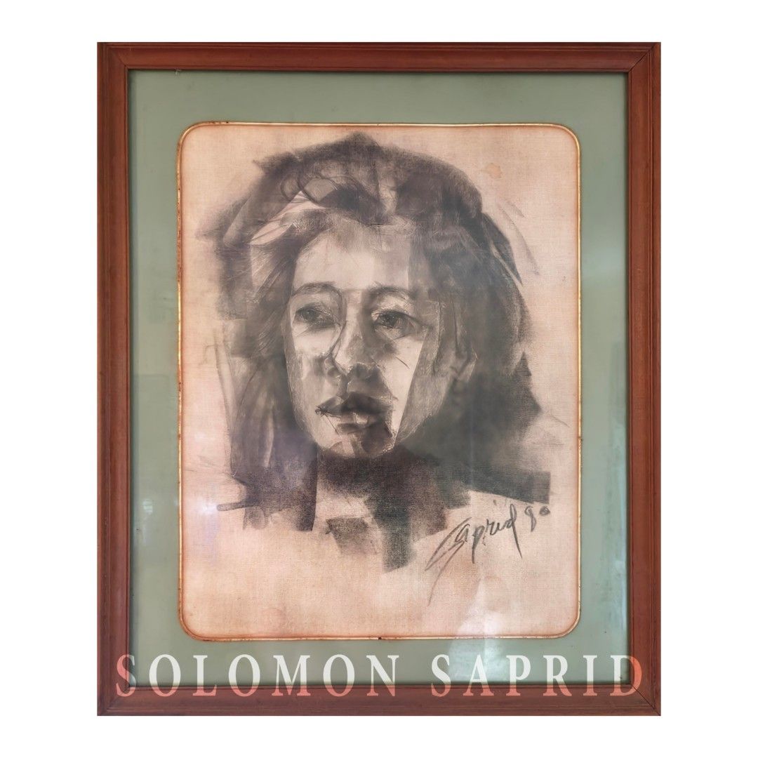 Solomon Saprid art (Category: Art & Prints) located in Quezon City. Submitted by kt_exchange (Listing ID 1459709200, Image 2). Description: Artist: Solomon Saprid (1917–2003) Major Philippine Modernist and Expressionist, famously grouped with Ang Kiukok and Onib Olmedo in the landmark "Three Figurative Expressionists" showcase at the CCP. * Technique & Style: Demonstrates Saprid's signature faceted, semi-cubist approach to form. This 1980 portrai