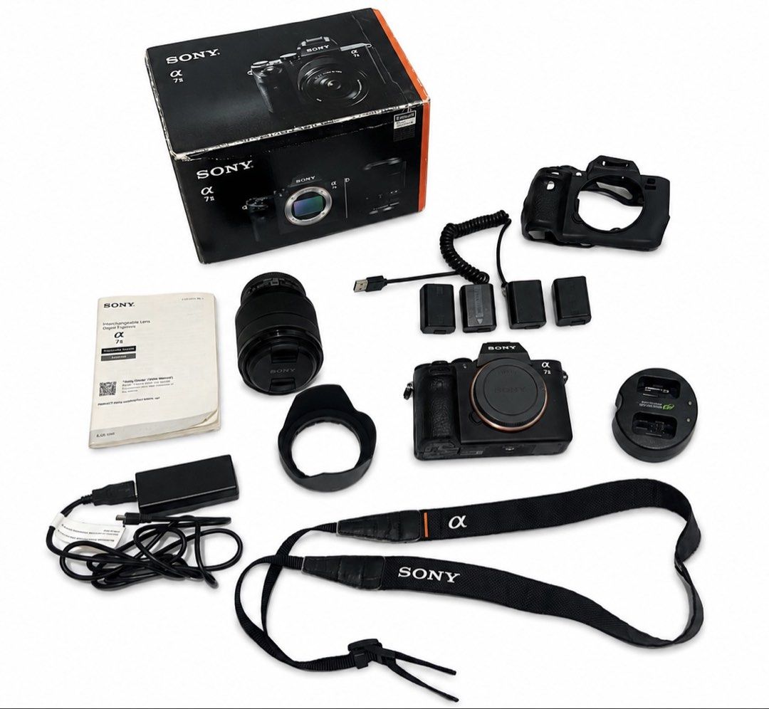 Sony Alpha a7 II Mirrorless Digital Camera with Lens (Category: Cameras) located in Manila. Submitted by mijareszophia8 (Listing ID 1459822716, Image 1). Description: ★ Sony A7 II 📸 ╰─➤ ₱33,999 FIXED! ✨ FULL-FRAME MIRRORLESS CAMERA! 🔥 ✨ COMPLETE SET • READY TO USE ✨ Body condition: 8/10 ✨ 📸 Specs: • 24.3MP Full-Frame CMOS Sensor • 5-Axis In-Body Image Stabilization • 24–70mm Equivalent Zoom Range • Full HD Video Recording • 3.0” Tilting LCD Sc