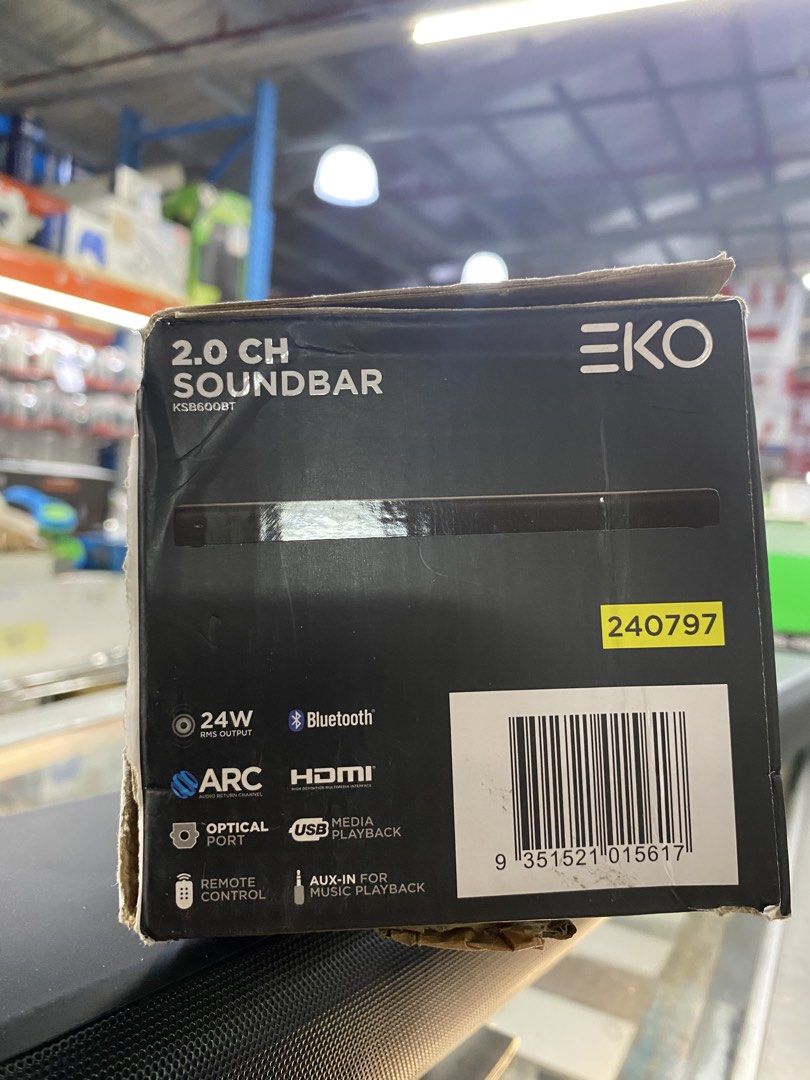 SOUNDBAR EKO SPEAKER (Category: Soundbars, Speakers & Amplifiers) located in Manila. Submitted by amandy.james (Listing ID 1459697855, Image 3). Description: 2.0 CHANNEL SOUNDBAR BRAND:EKO.