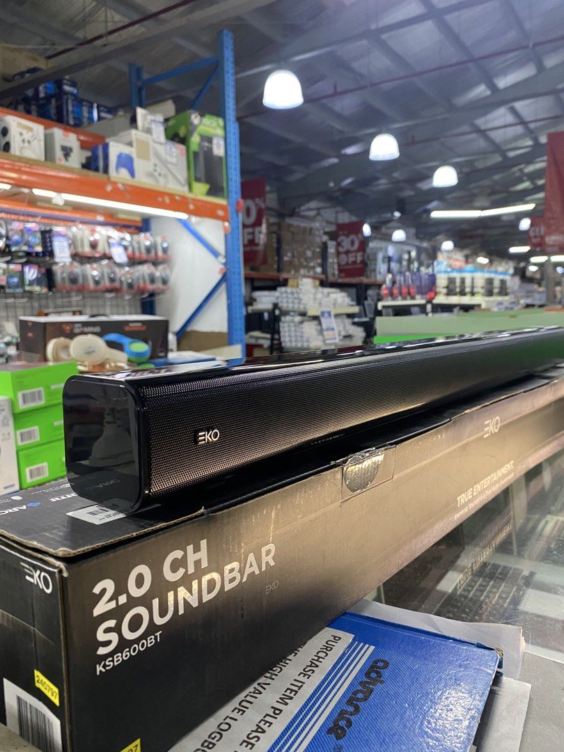 SOUNDBAR EKO SPEAKER (Category: Soundbars, Speakers & Amplifiers) located in Manila. Submitted by amandy.james (Listing ID 1459697855, Image 1). Description: 2.0 CHANNEL SOUNDBAR BRAND:EKO.