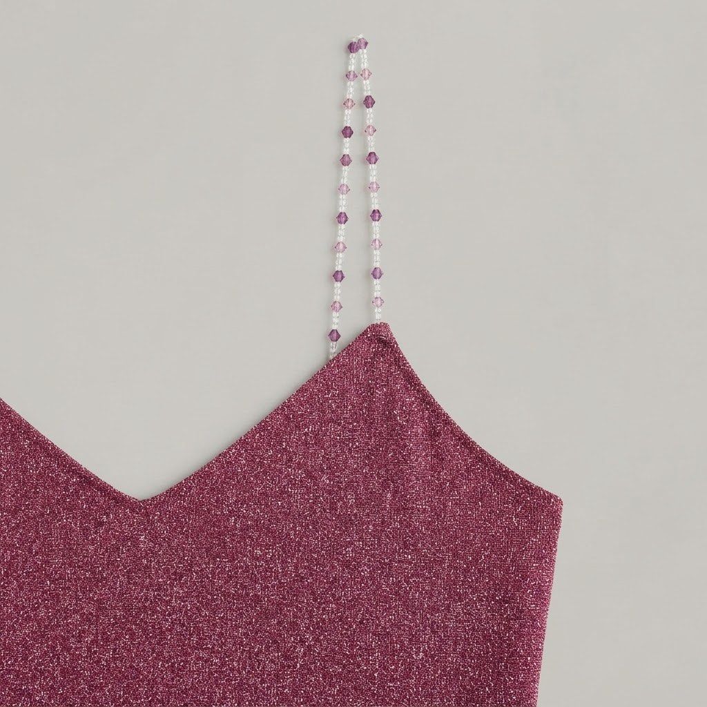 Sparkly Pink Beaded Strap Party Top (Category: Sleeveless) located in Marikina City. Submitted by prelovedbydee. (Listing ID 1459887956, Image 2). Description: - tag size (personal estimate: xs-semi m) can negotiate ☺️.