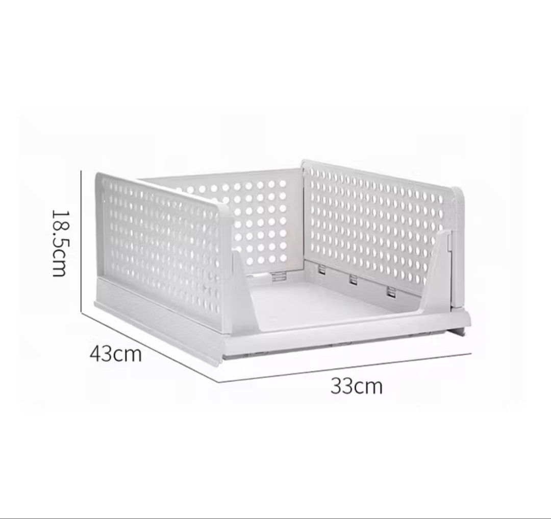 Stackable Storage Bins Drawer Organizer White (Category: Storage Boxes & Baskets) located in Mandaluyong City. Submitted by erca.stuff (Listing ID 1459849587, Image 3). Description: - Set of 4 stackable storage bins - Color: White - Ideal for organizing clothes, toys, and more - Stackable design for efficient storage - Dimensions: 43cm (L) x 33cm (W) x 18.5cm (H) - Great for maximizing space in closets and drawers 📦 4 pcs available — ₱150 each �