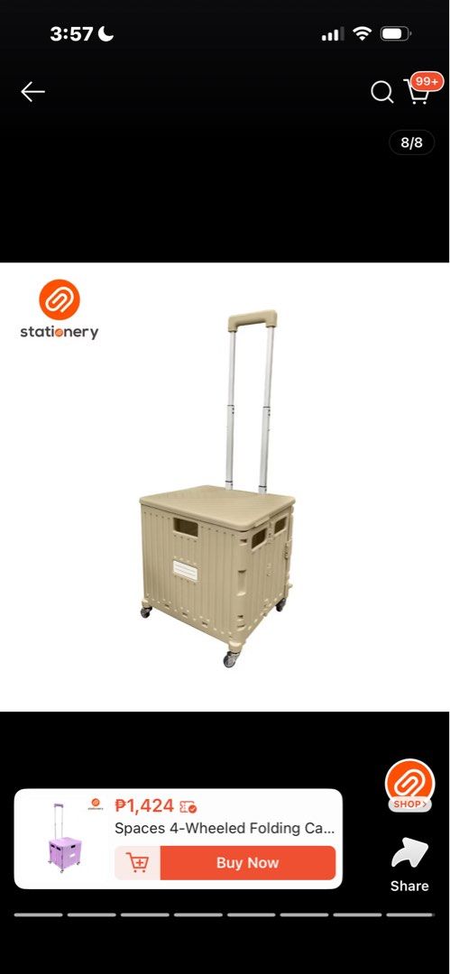Trolley 4-Wheeled Folding Cart with Handle (Category: Other Home Appliances) located in Lipa City. Submitted by jmaranda079441 (Listing ID 1459769366, Image 3). Description: Trolley Cart for Materials. Used twice. .