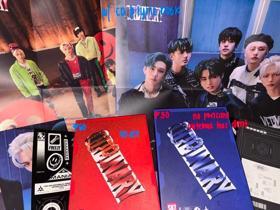 STRAY KIDS ALBUMS (Category: CDs & DVDs) located in Manila. Submitted by rykkey (Listing ID 1459855798, Image 2). Description: CD and photobook + other inclusion as stated in each photo MOD: JNT MOP: GCASH.