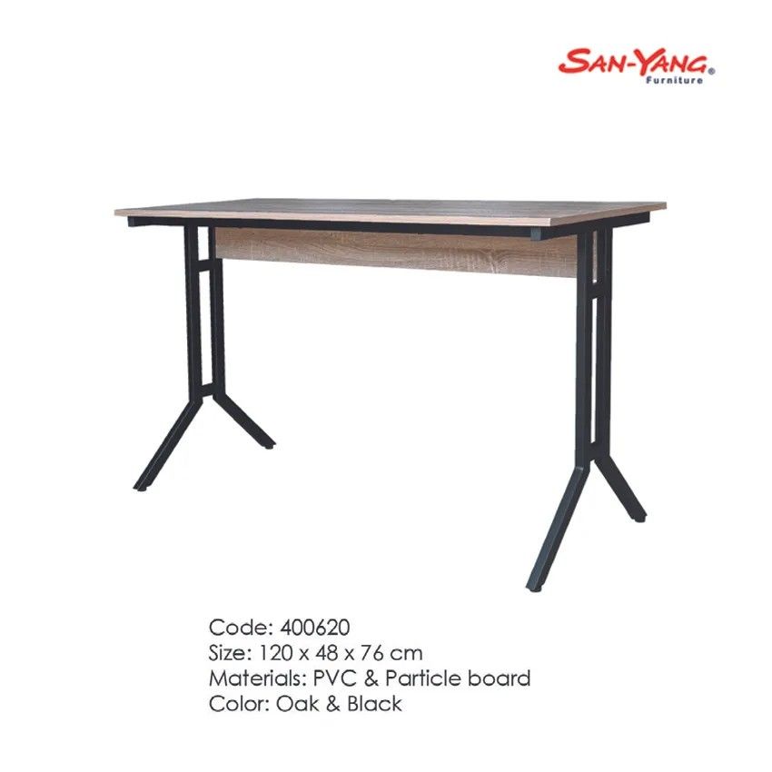 Sturdy table for work from home setup (Category: Office Furniture & Fixtures) located in Manila. Submitted by chad24xxx651536 (Listing ID 1459749595, Image 2). Description: San Yang Table sturdy and best for work from home setup oak and black size 120 x 48 x 76 cm.