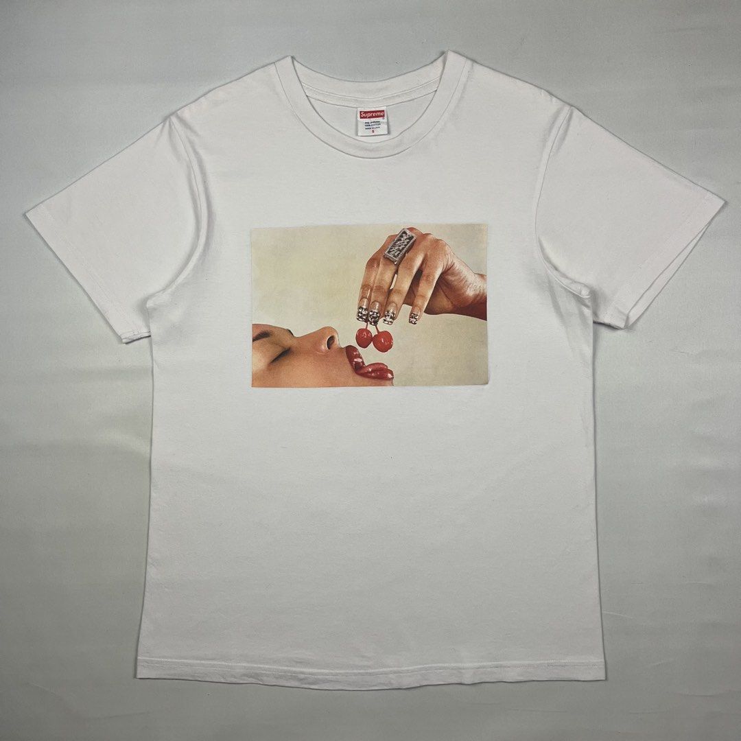 Supreme Cherries Tee (Category: Tshirts & Polo Shirts ) located in Puerto Princesa. Submitted by paradise5300 (Listing ID 1459807690, Image 1). Description: Supreme Cherries Tee Tagged Size: Small Dimensions Inches length: 26.5 Inches width: 19 Condition: Very good Color rate: 9.5 Flaws: None 1,499 shipping fee is not yet included. .