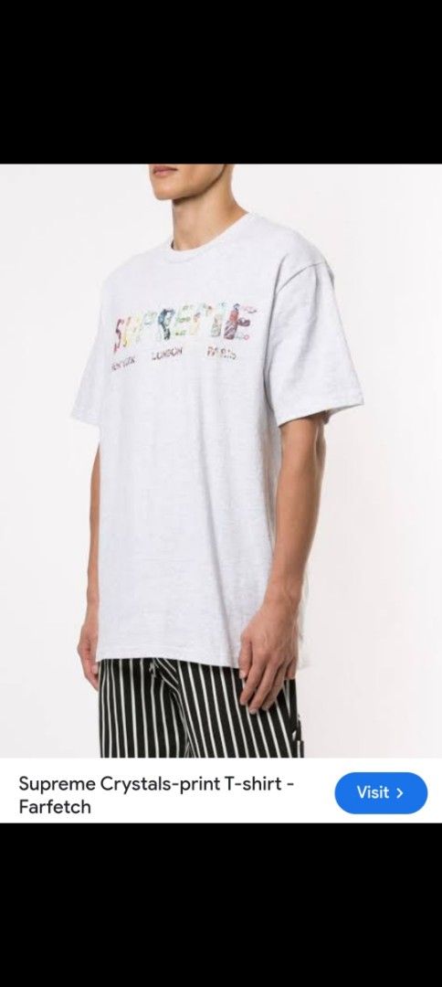 Supreme Crystals Logo T-Shirt White (Category: Tshirts & Polo Shirts ) located in Manila. Submitted by PrinceDani.Clothing (Listing ID 1459730384, Image 1). Description: supreme crystals logo shirt Medium on tag small fit 19.5in width 27in length excellent condition .