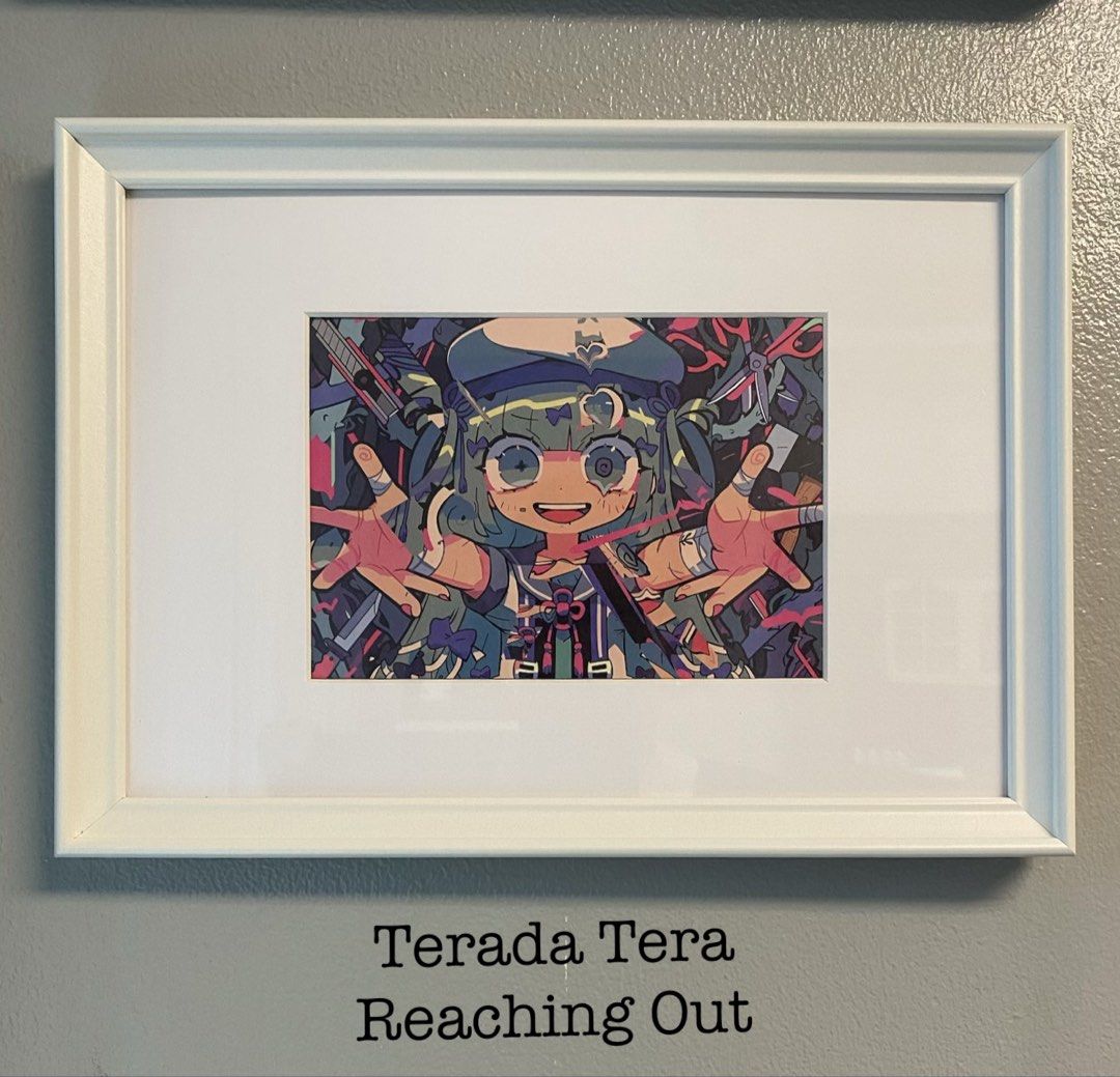 Terada Tera Art Print Licensed Framed A4 size (Category: Art & Prints) located in San Juan City. Submitted by timiaccess52249 (Listing ID 1459847735, Image 2). Description: Framed Terada Tera Art Print Frame:A4 size Art Print: 5x7 Terada Tera is a wildly popular Japanese digital creator known for her distinct pop-and-dark aesthetic, striking color palettes, and edgy, expressive character designs. Her unique style has crossed over into high fashio