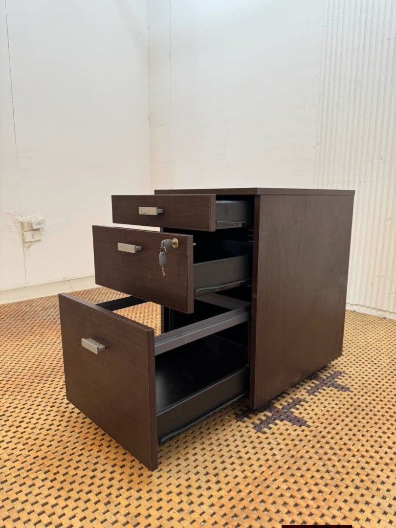 Tier Drawer (Category: Shelves, Cabinets & Racks) located in Meycauayan. Submitted by marygracecasimiro (Listing ID 1459712980, Image 3). Description: Wooden Bed Side 3-Tier Drawers with Keys Price: 5,900 L16.5 x W22 x H25.5 In good condition💚.