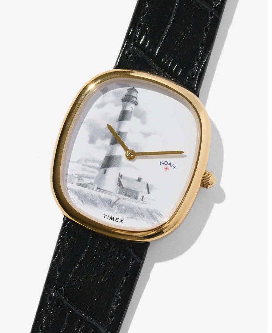 Timex x Noah Lighthouse Watch (Category: Men's Watches) located in Cavite. Submitted by nathanluis (Listing ID 1459828691, Image 2). Description: Made exclusively for Noah by Timex Quartz movement Gold-plated stainless steel case and buckle Mineral glass lens Croco pattern leather strap 30m water resistant 31 x 35 mm case 18mm lug Model’s wrist is 6 3/4’ in diameter Available to ship .