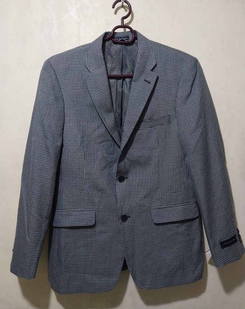 Tommy hilfiger blue gray checkerd blazer (Category: Coats, Jackets and Outerwear) located in Manila. Submitted by PrinceDani.Clothing (Listing ID 1459749136, Image 2). Description: Tommy hilfiger blue gray blazer Size 38r on tag medium fit 21in width 30in length 18in shoulder 24in sleeves brand new with tag .