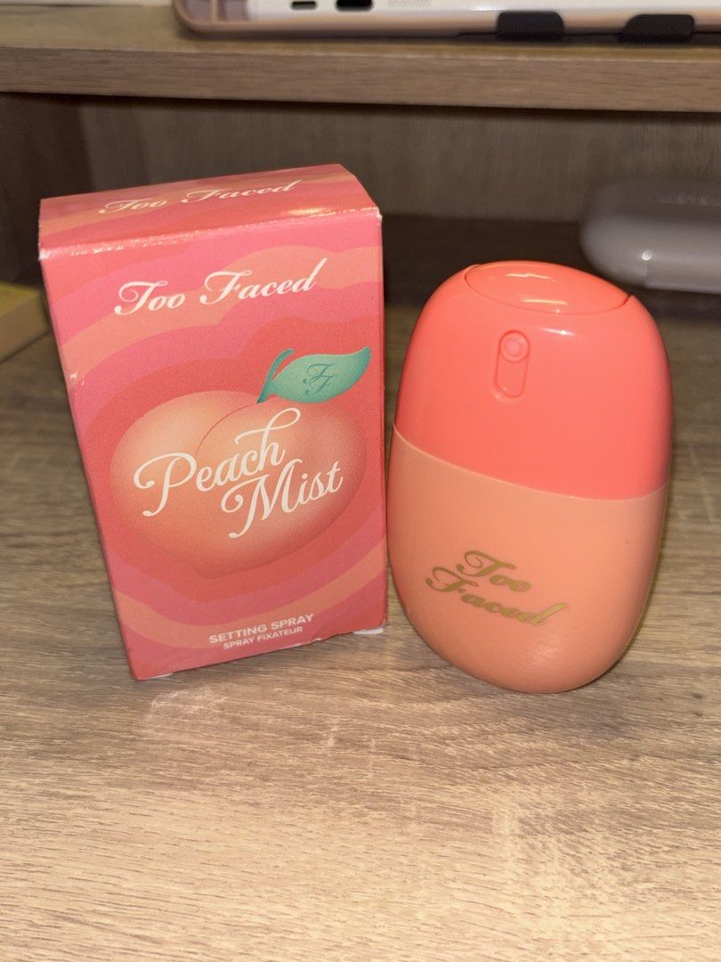 Too Faced Peach Mist Setting Spray (Category: Makeup) located in Davao. Submitted by mielle_888 (Listing ID 1459862432, Image 1). Description: ‼️Authentic from US Sephora ‼️ 80% Full Too Faced Peach Mist Setting Spray Amoy peach 🍑 ✨ - Went clubbing and did a marathon with this setting spray (it is THAT good😌) - Comes in original packaging - Sets makeup for a fresh look all day - Delightful peach scent - Essential addition to your makeup kit.