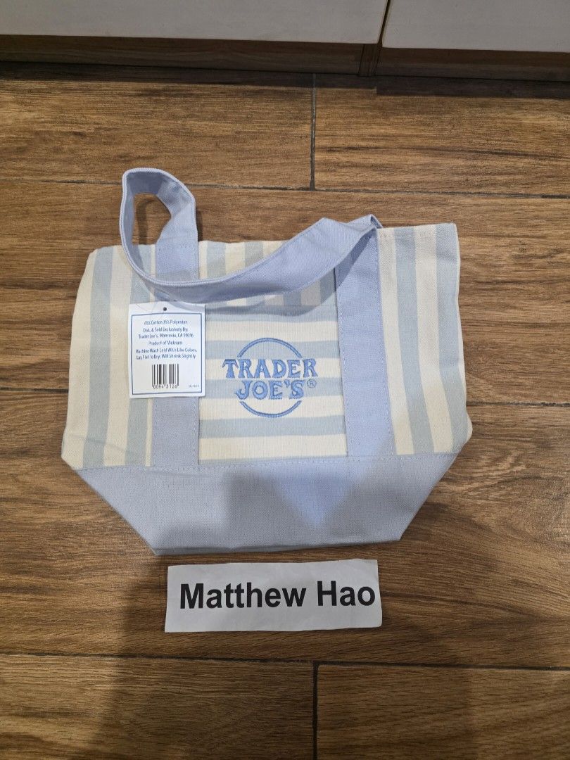 Trader Joe's Striped Mini Canvas bag (Category: Tote Bags) located in Manila. Submitted by machoxmatt (Listing ID 1459795581, Image 1). Description: brandnew bought from U.S mop:bdo/gcash shipping at buyer's expense.