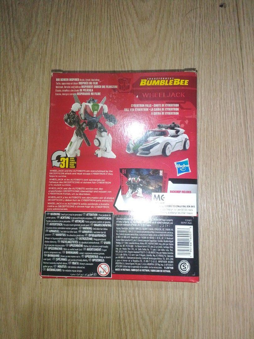 Transformers Studio Series 81 Deluxe Class BB Wheeljack (Category: Vehicle & Diecast Models) located in Manila. Submitted by zenfish.8a8bb6 (Listing ID 1459831376, Image 2). Description: Selling Transformers Studio Series 81 Deluxe Class Wheeljack (Bumblebee) Description - original made from Hasbro - Transforms into a sports car - Includes original packaging. - accessories: 1 blaster - no damaged and issue with box, backdrop, and instructions wha