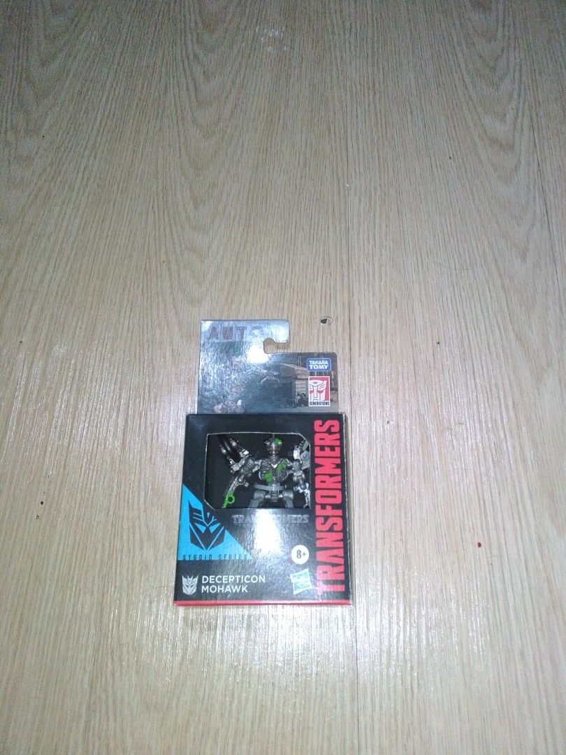 Transformers Studio Series Core Class Mohawk (Category: Action & Battle Toys) located in Manila. Submitted by zenfish.8a8bb6 (Listing ID 1459839027, Image 1). Description: Selling Transformers Studio Series Core Class Class Mohawk Description - original made from Hasbro - Transforms into a motorcycle - Includes original packaging. - accessories: knife - no damaged and issue with box, backdrop, and instructions what you see is what you get PAYMENT