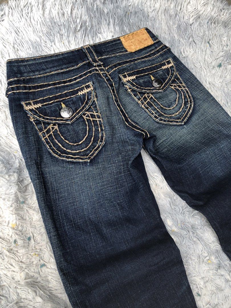 True Religion Brown Stich (Category: Jeans) located in Bato. Submitted by f1ysthrift (Listing ID 1459761525, Image 2). Description: 35 Length 29 waistline 7 leg opening.