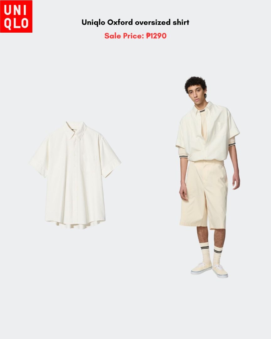Uniqlo Oxford Oversized Shirt (Category: Tshirts & Polo Shirts ) located in Quezon City. Submitted by jiya.tokio (Listing ID 1459851668, Image 1). Description: Pre-order from Uniqlo Japan 🇯🇵 Uniqlo Oxford Oversized Shirt ₱ 1290 ‼️ Reminders: ✈️ETA: Oct ❣️50% DP is required to secure your item. (Non-refundable if the item has been purchased already.) 🚫No size exchanges after purchase 📍Tandang Sora, Quezon City 💰MOP: BPI / GCash / Unionbank 🚚