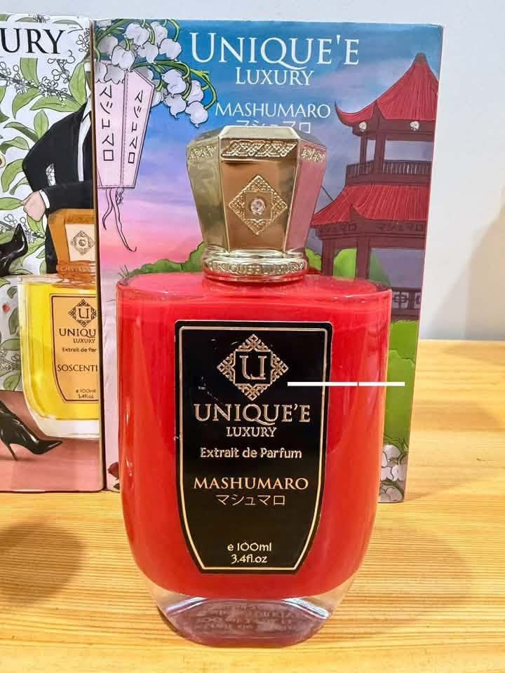 Unique'e Luxury Extrait de Parfum Mashumaro & Mangonificent (Category: Fragrance & Deodorants) located in Quezon City. Submitted by rdecants (Listing ID 1459857946, Image 1). Description: - Brand: Unique'e Luxury - Type: Extrait de Parfum - Size: 100ml / 3.4 fl.oz - Available Scents: - Mashumaro (Red Bottle) - Mangonificent (Green Bottle) - Both are great scents from the collection. Grab them both!.