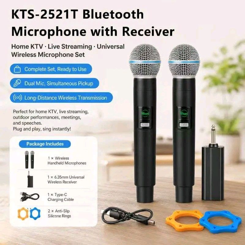 Universal KTS-2521T Rechargeable wireless microphone (Category: Microphones) located in Manila. Submitted by ramosmarvi53163 (Listing ID 1459852444, Image 3). Description: Universal KTS-2521T Rechargeable Wireless Microphone （2Pcs）🔥🔥🔥.