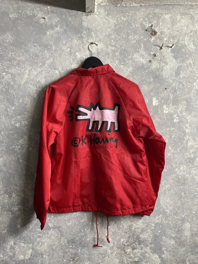 Vintage 90s Keith Haring Coach Jacket (Category: Coats, Jackets and Outerwear) located in Pasig City. Submitted by lumangkamisa (Listing ID 1459845834, Image 2). Description: Small Minor cracks on print.