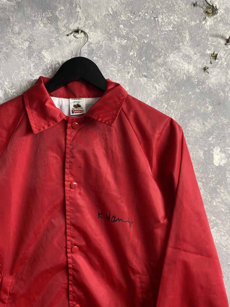 Vintage 90s Keith Haring Coach Jacket (Category: Coats, Jackets and Outerwear) located in Pasig City. Submitted by lumangkamisa (Listing ID 1459845834, Image 3). Description: Small Minor cracks on print.